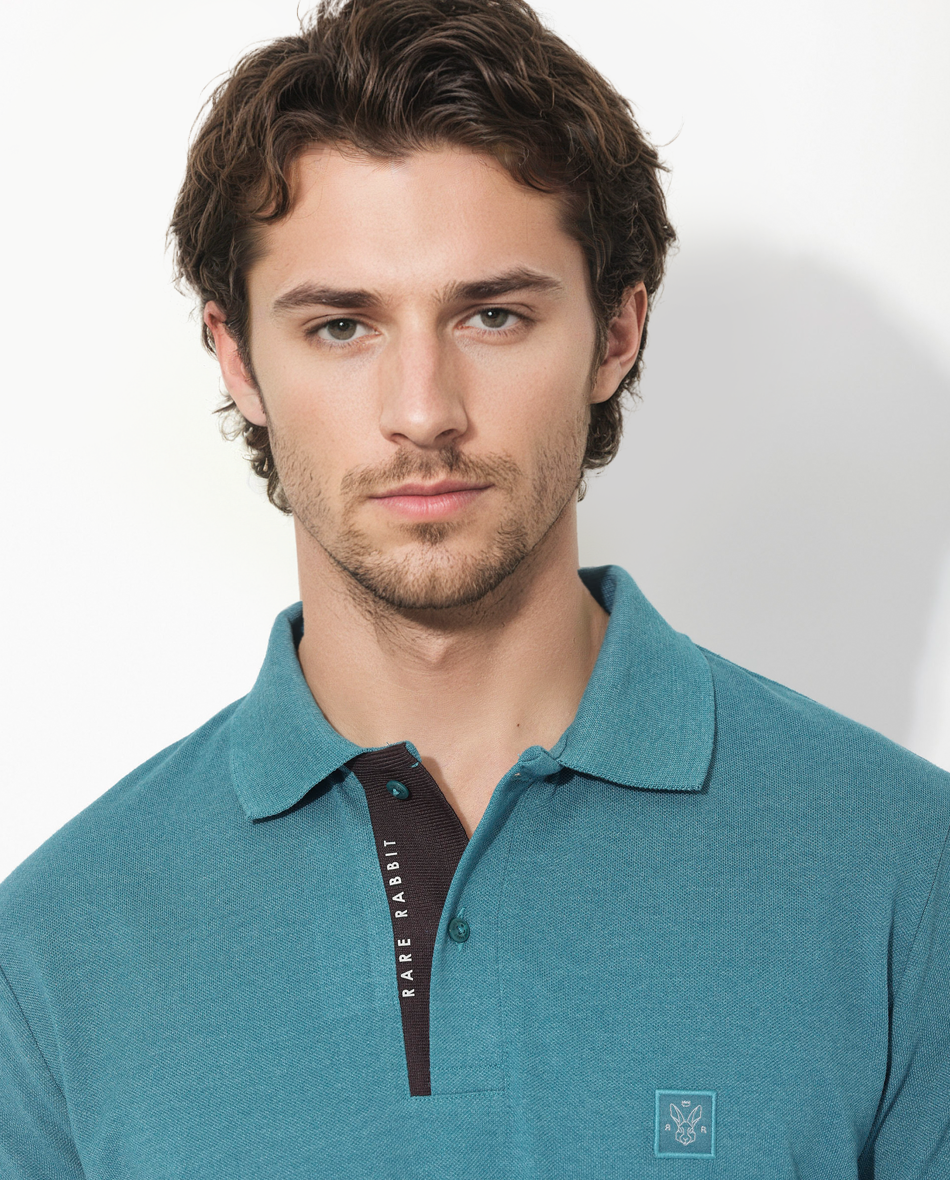 Men's Blue Casual Regular Fit Solid Half Sleeves Polo Tshirt