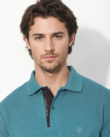 Men's Blue Casual Regular Fit Solid Half Sleeves Polo Tshirt