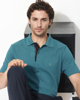 Men's Blue Casual Regular Fit Solid Half Sleeves Polo Tshirt