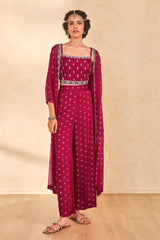 Women's Green Fusion Embroidered Full Sleeves Kurta Set
