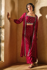 Women's Green Fusion Embroidered Full Sleeves Kurta Set