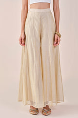 Women's Beige Festive Solid Shararas
