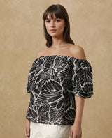 Women's Black Casual Half Sleeves Top