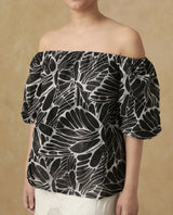 Women's Black Casual Half Sleeves Top