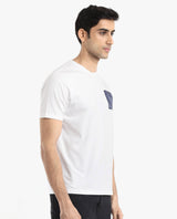 Men's White Casual Regular Fit Printed Half Sleeves Tshirt