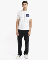 Men's White Casual Regular Fit Printed Half Sleeves Tshirt
