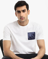 Men's White Casual Regular Fit Printed Half Sleeves Tshirt