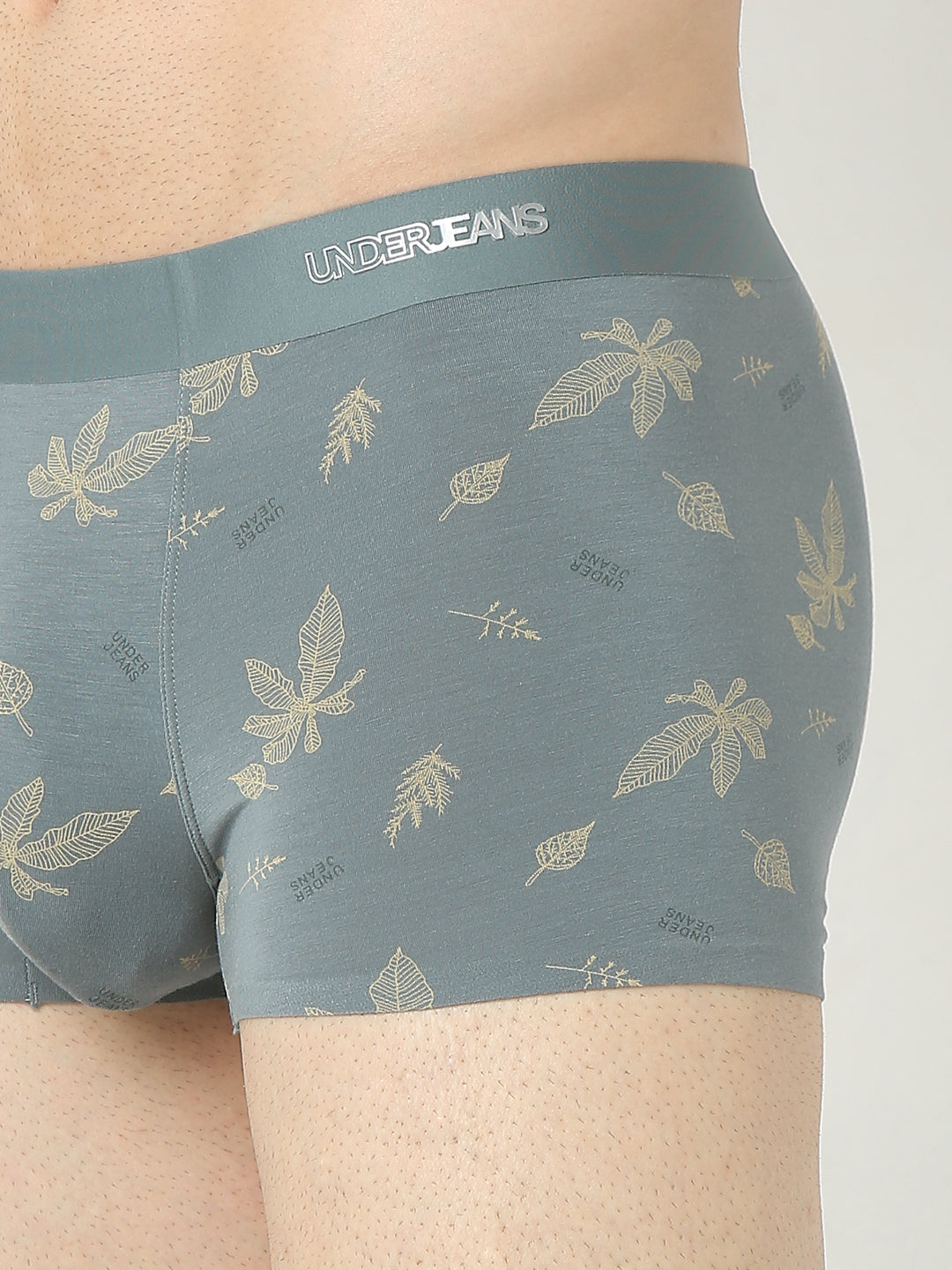 Men's Mid Grey Mid-Rise Printed Trunk
