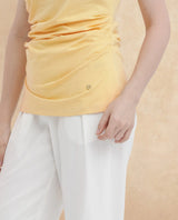Women's Yellow Casual Half Sleeves Top