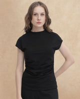 Women's Black Casual Half Sleeves Top