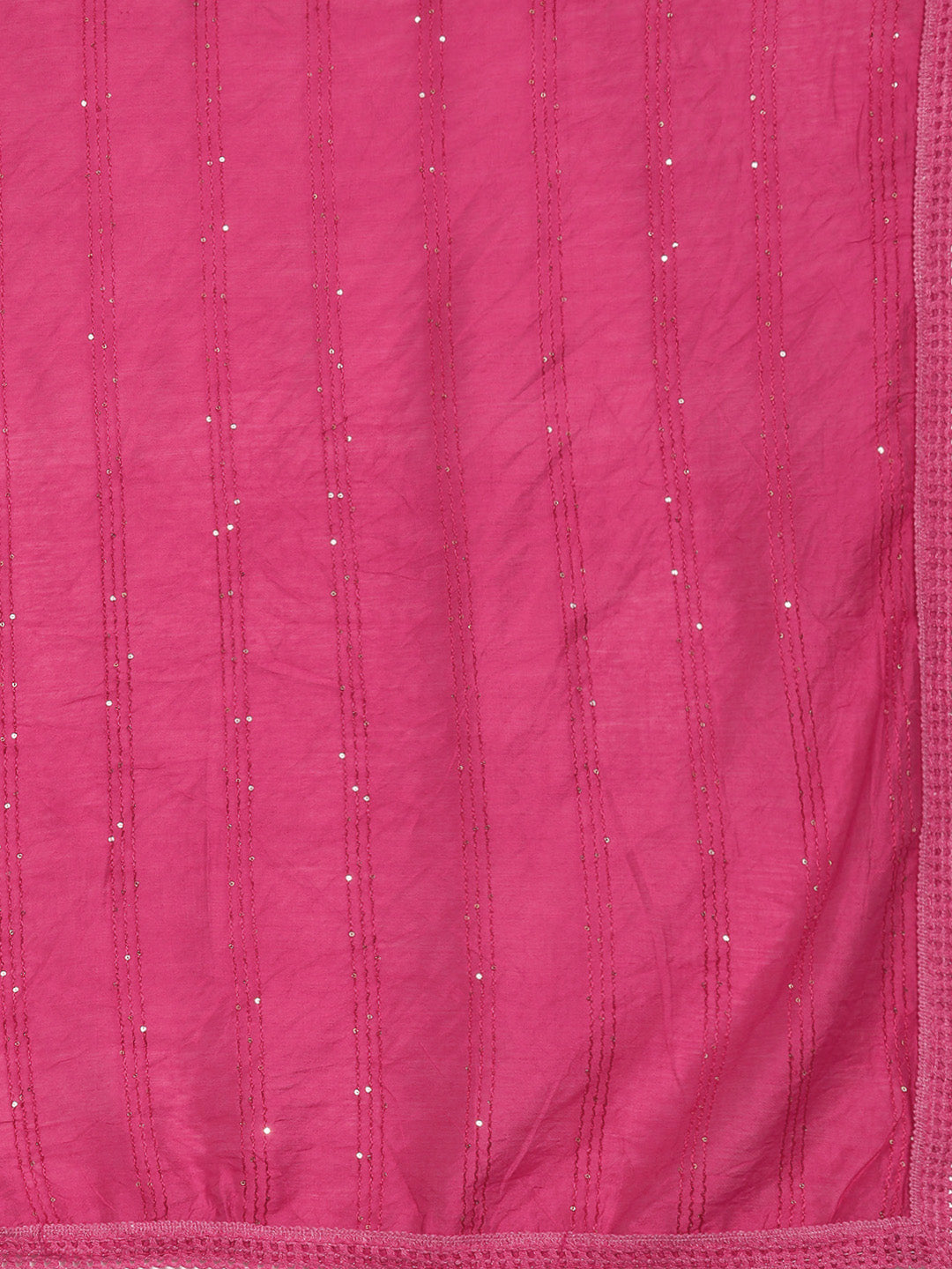 Women's Pink Silk Blend Yoke Design Straight Kurta with Pink Silk Blend Trouser and Pink Silk Blend Dupatta