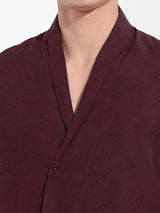 Men's Maroon Casual Solid Half Sleeves Shirt