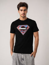 Men's Black Casual Oversized Fit Printed Half Sleeves Tshirt