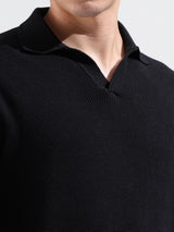 Men's Slim Fit Textured Polo Collar Tshirt