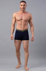 Men's Navy Mid-Rise Solid Trunk