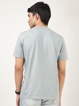 Men's Grey Casual Regular Fit Solid Half Sleeves Tshirt