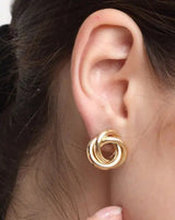 Women's Gold Golden Crooked Minimal Earring