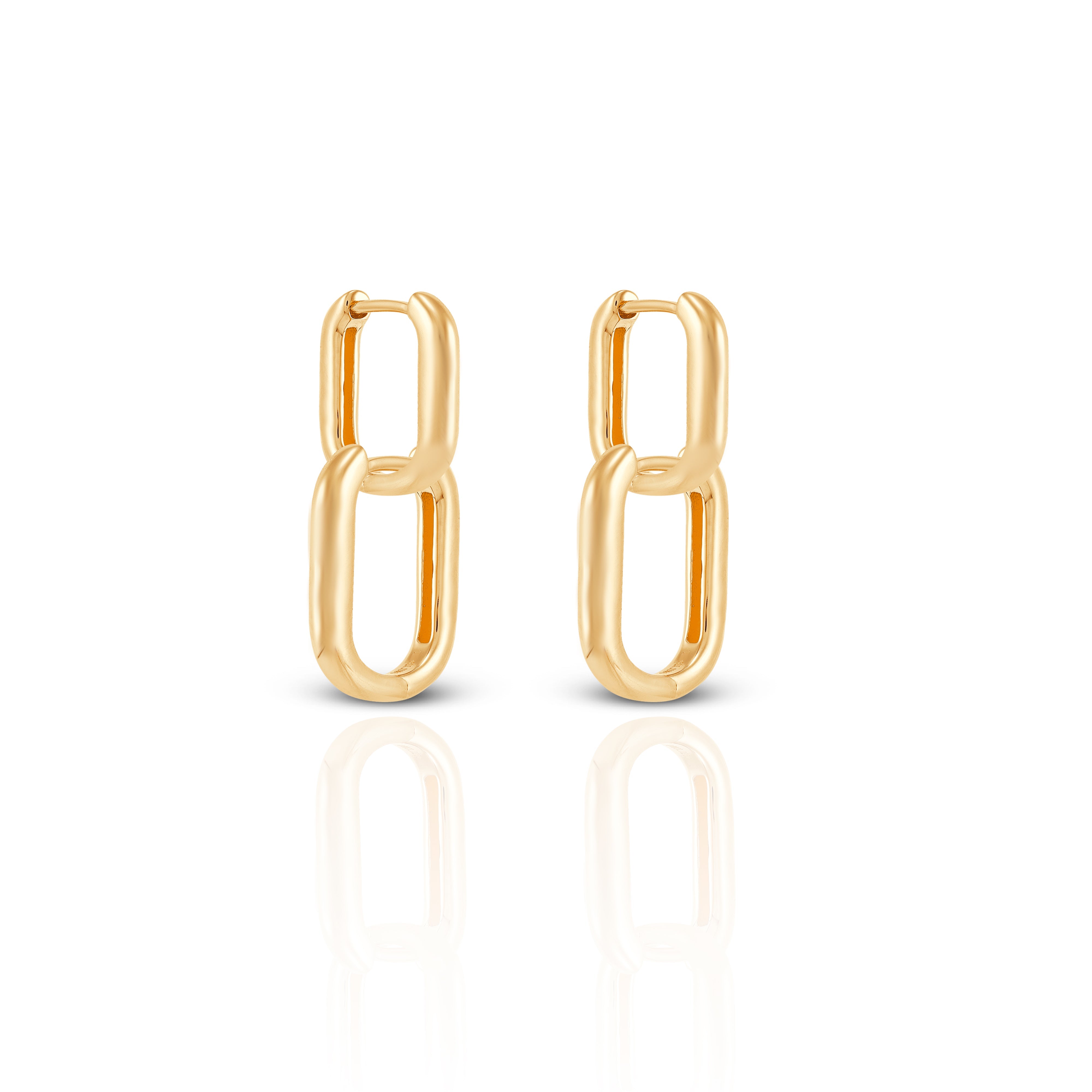 Women's Golden Chained Dangling Hoops