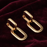 Women's Golden Chained Dangling Hoops