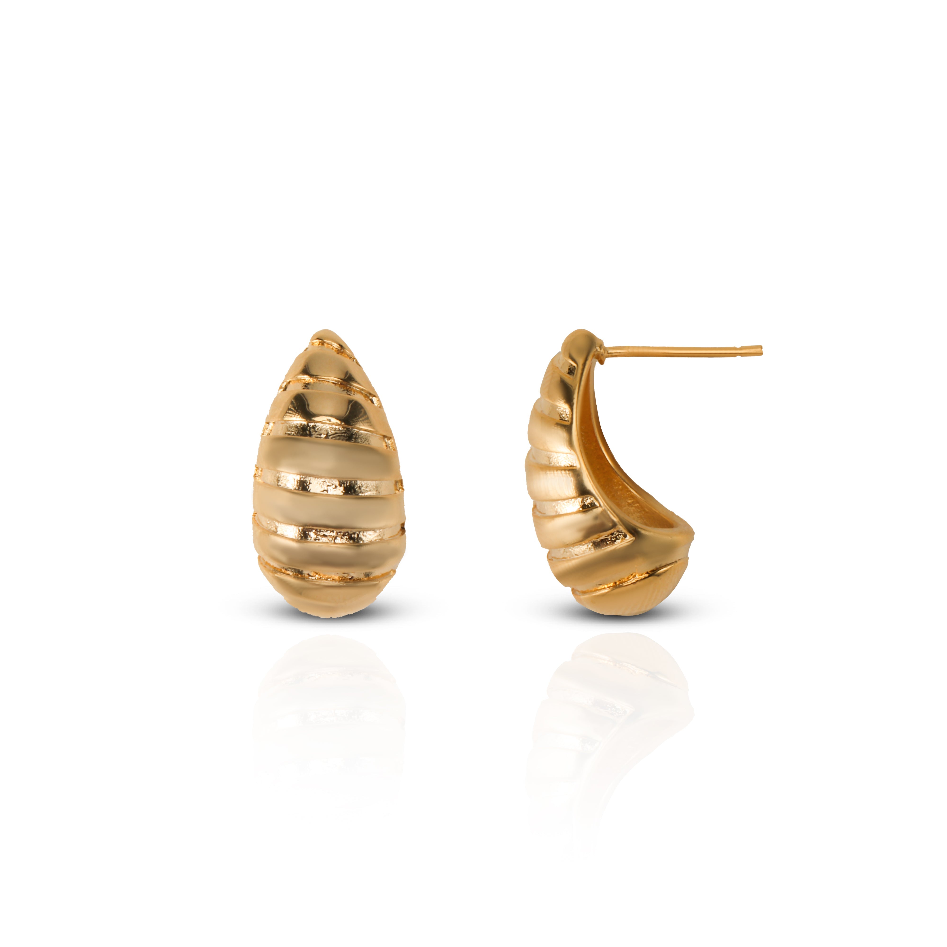 Women's Golden Croissant Stud Earring