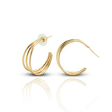 Women's Golden Layered Glam C-Hoops