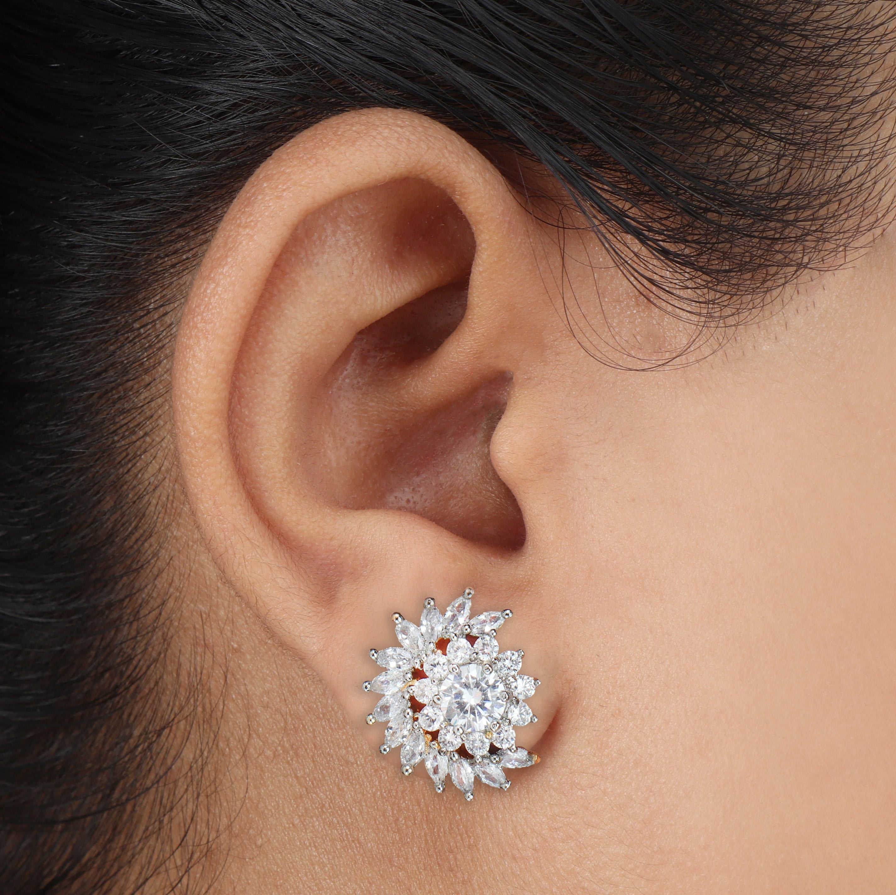 Women's Golden Zircon Celestina Stud Earrings