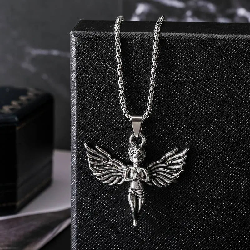 Men's Greek Angel Silver Chain