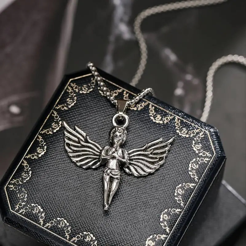Men's Greek Angel Silver Chain