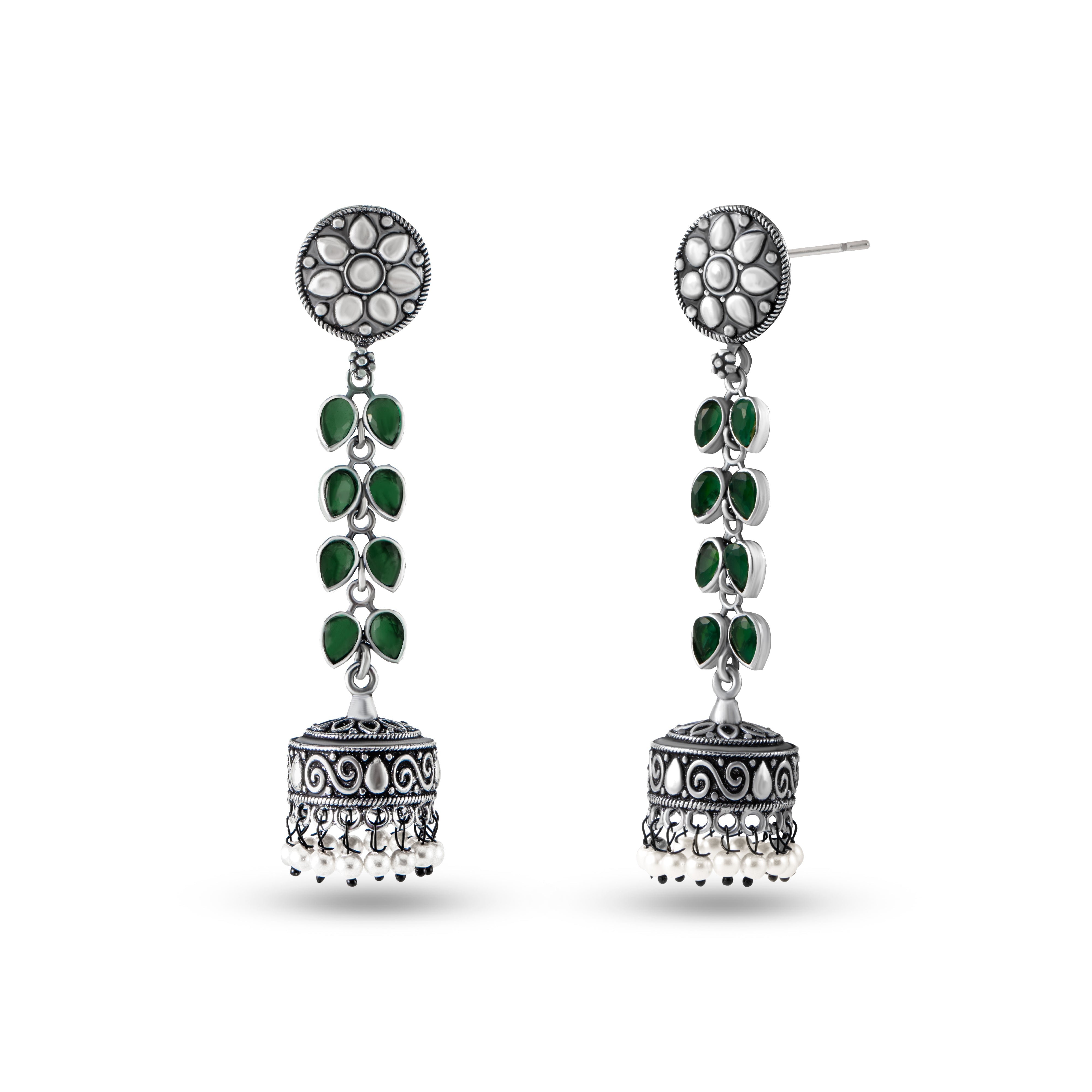 Women's Green Raisa Jhumki