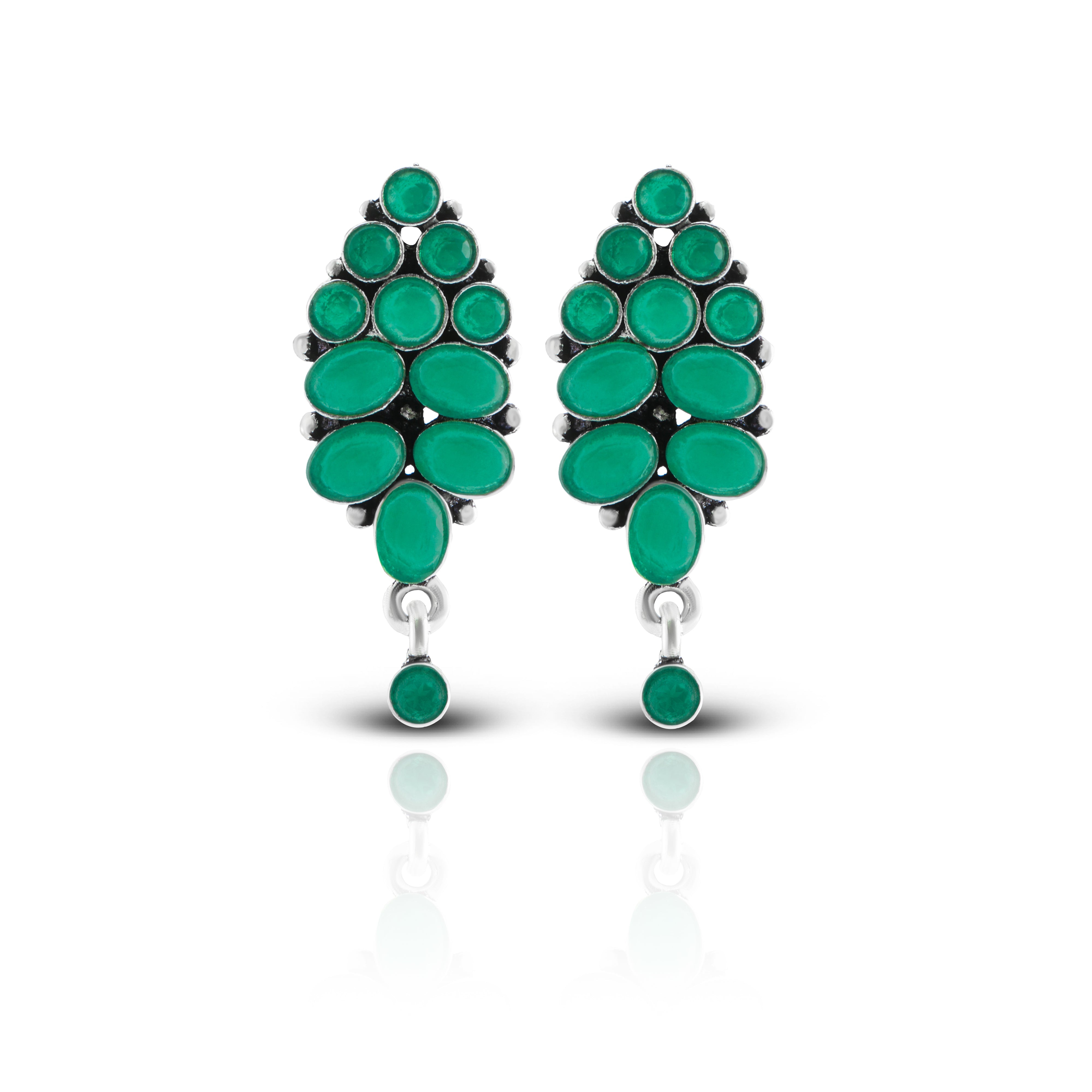 Women's Green Floret Bloom Danglers