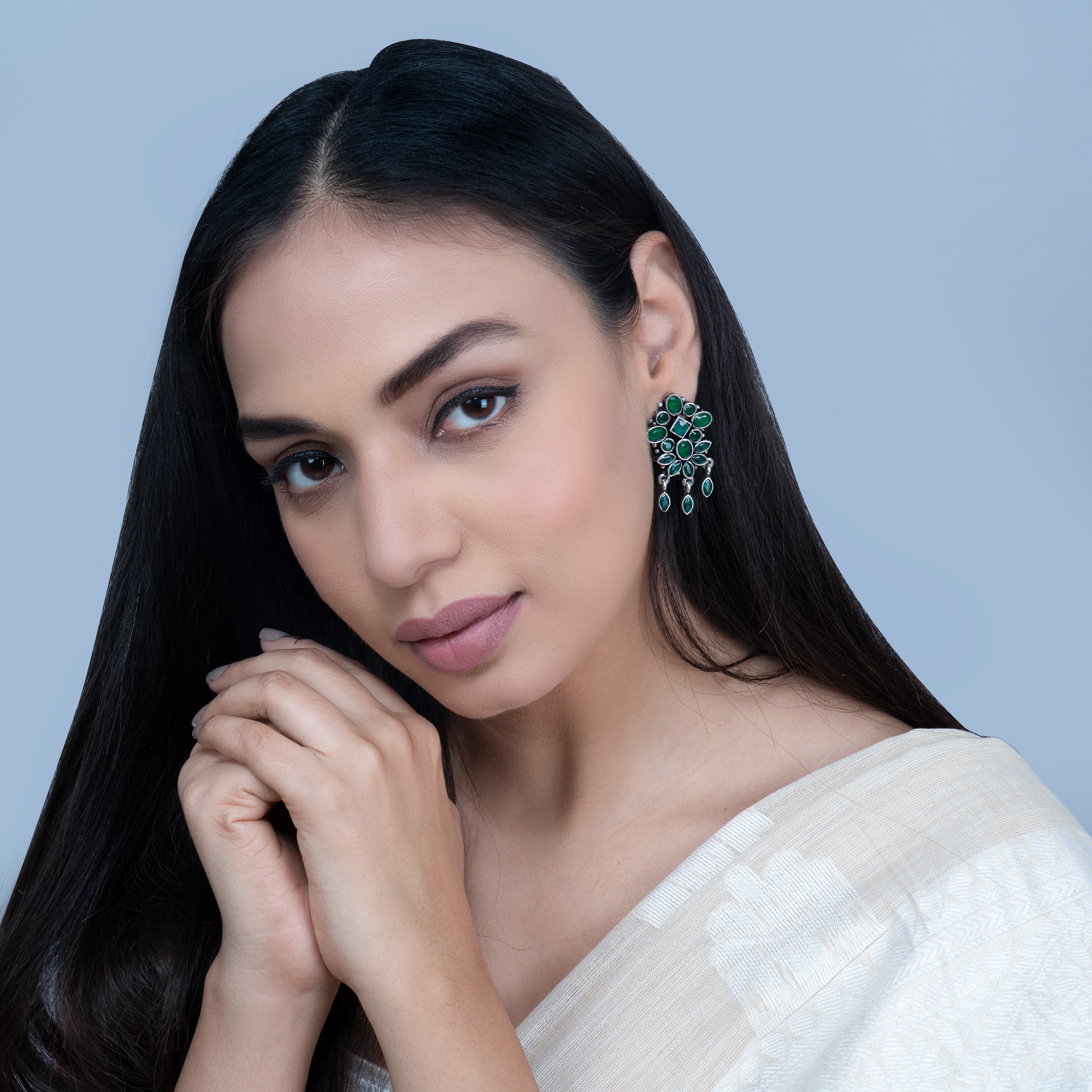 Women's Green Zahara Danglers