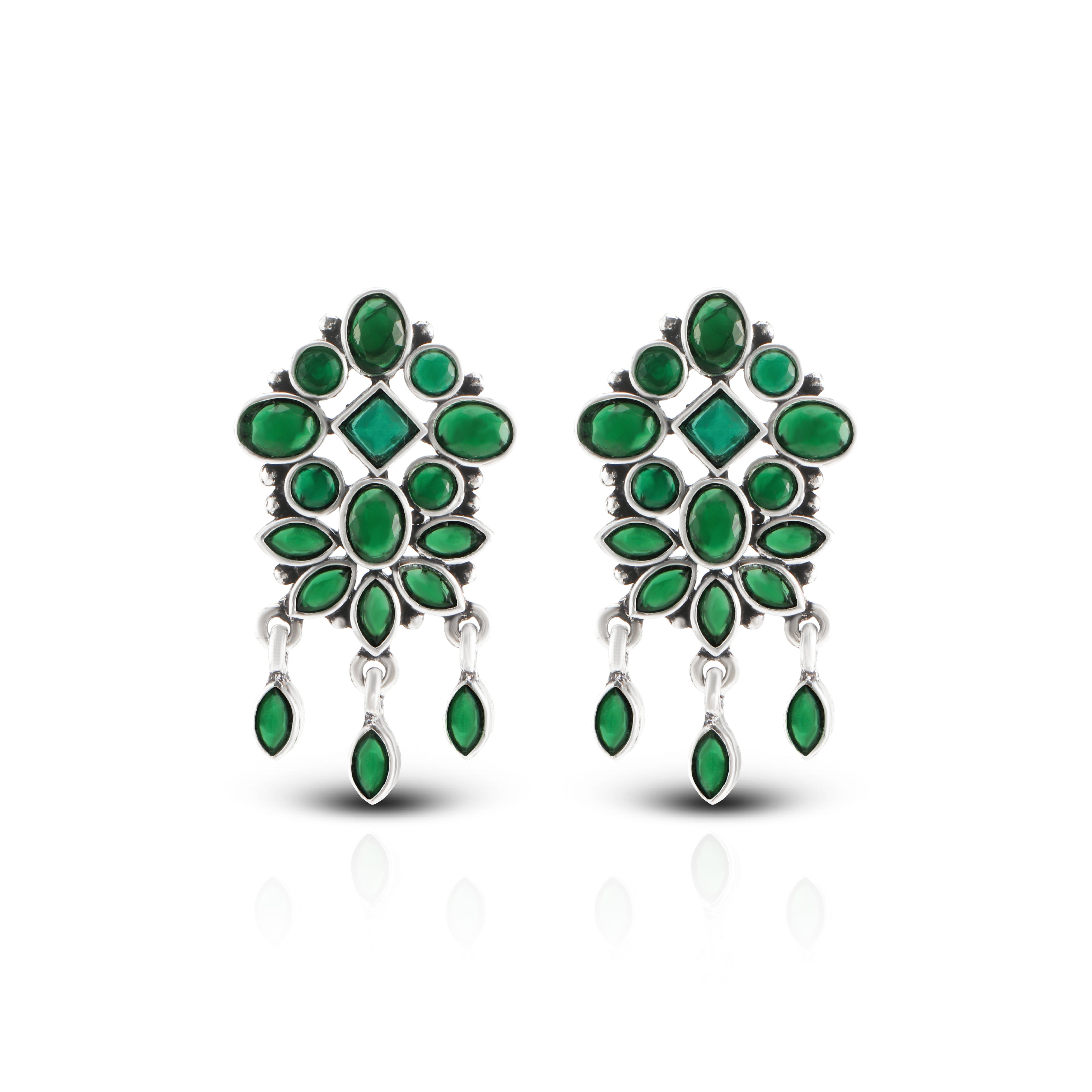 Women's Green Zahara Danglers