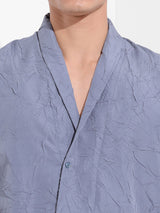 Men's Grey Casual Solid Half Sleeves Shirt