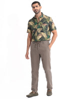 Men's Green Casual Regular Fit Printed Half Sleeves Shirt