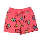 Girls Red Casual Regular Printed Shorts