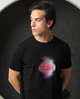 Men's Black Casual Slim Fit Printed Half Sleeves Tshirt