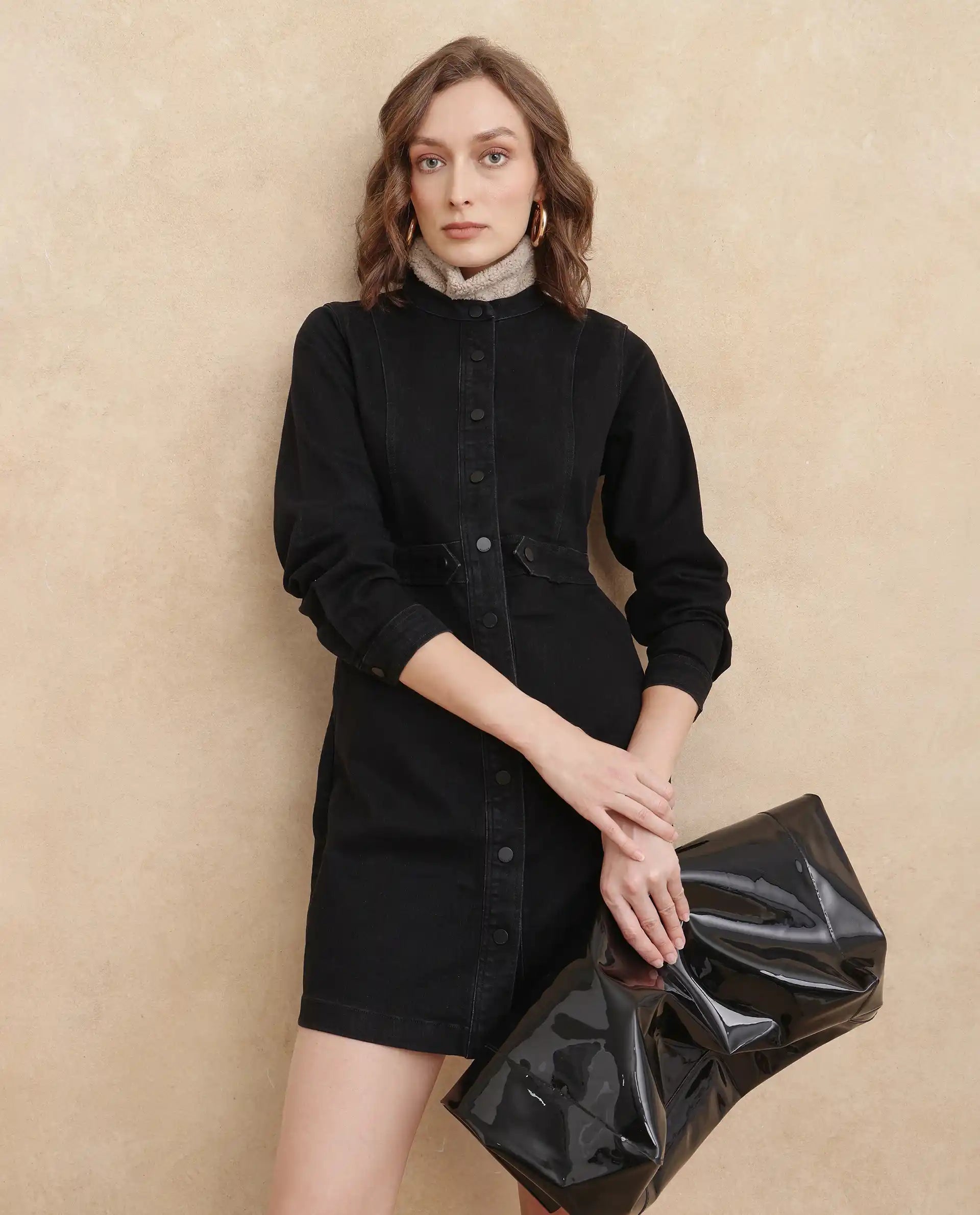Women's Black Full Sleeves Dress