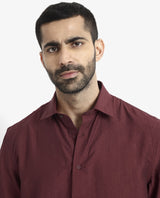 Men's Red Casual Regular Fit Solid Half Sleeves Shirt
