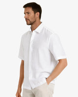 Men's White Casual Regular Fit Solid Half Sleeves Shirt