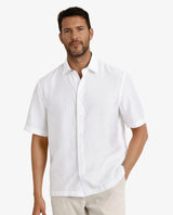 Men's White Casual Regular Fit Solid Half Sleeves Shirt