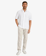 Men's White Casual Regular Fit Solid Half Sleeves Shirt