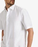 Men's White Casual Regular Fit Solid Half Sleeves Shirt