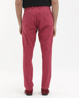 Men's Red Casual Regular Fit Solid Trouser