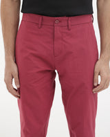 Men's Red Casual Regular Fit Solid Trouser