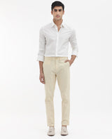 Men's Yellow Casual Regular Fit Solid Trouser