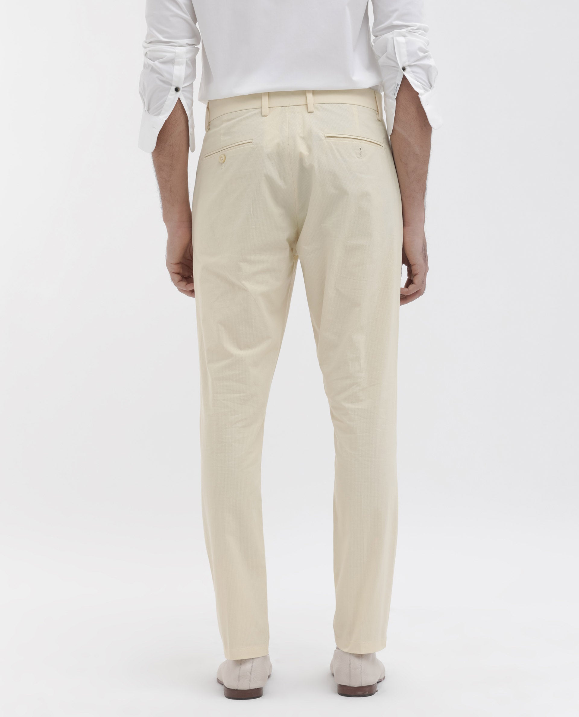 Men's Yellow Casual Regular Fit Solid Trouser