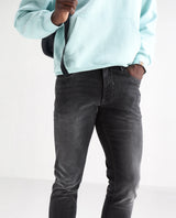 Men's Grey Casual Slim Fit Solid Jeans