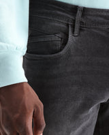 Men's Grey Casual Slim Fit Solid Jeans