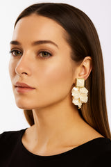 Women's White Casual Earrings