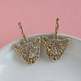 Women's CZ Stone Golden Tiger Earring